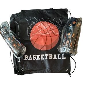 NWT-Set of 2,  Basketball Water Bottles and Sling Backpack